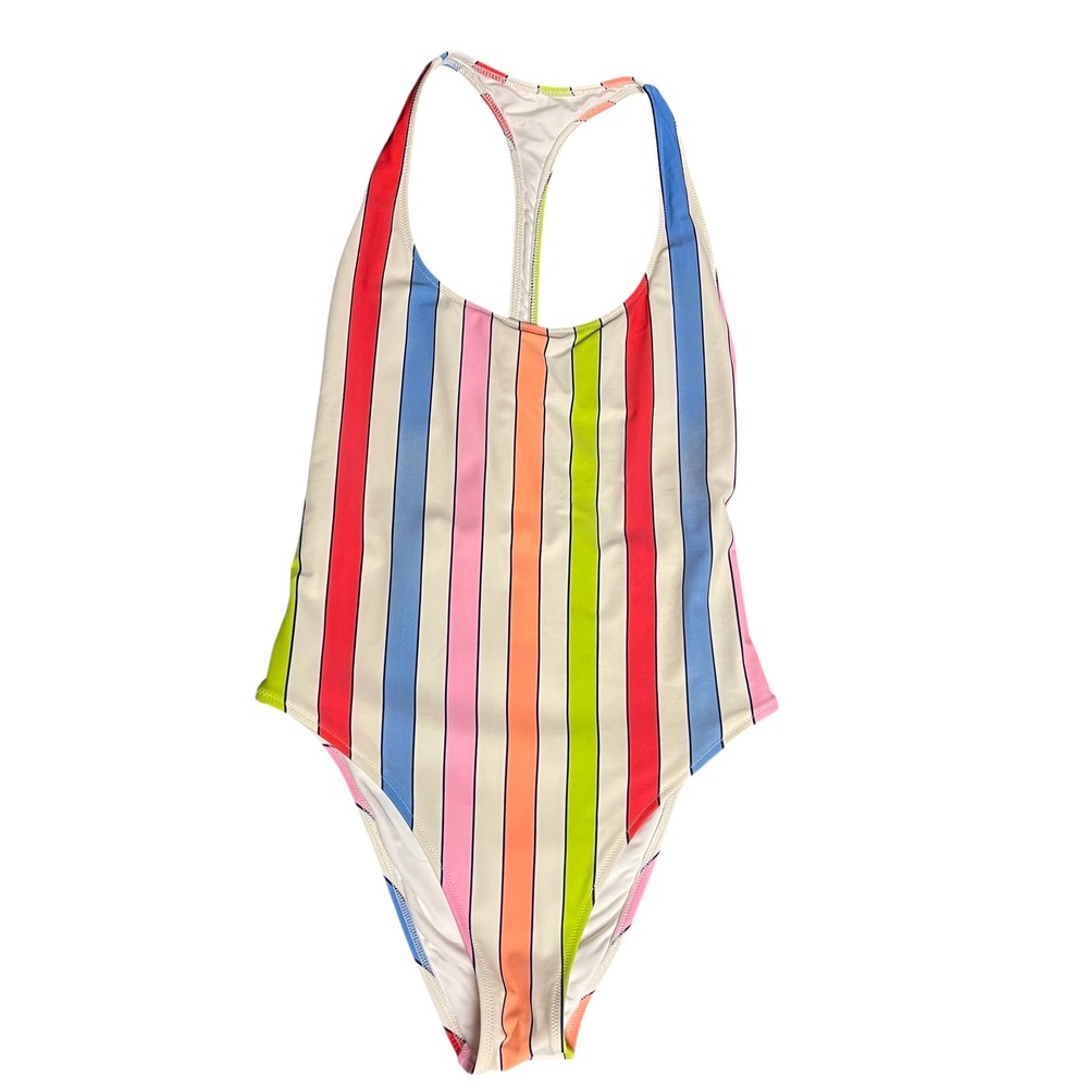 Aerie Multicolor Striped Racerback One Piece Swimsuit Women's Small‎